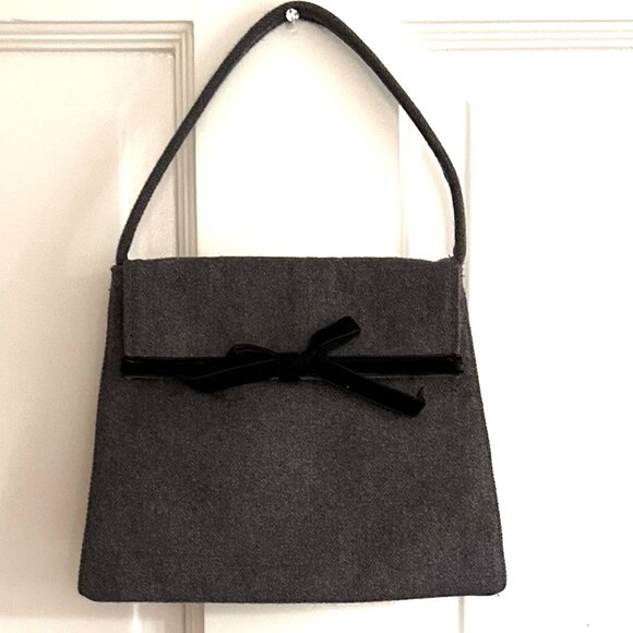 Dollar Grand London Gray Wool Flannel Micro Bag - Picture 1 of 9